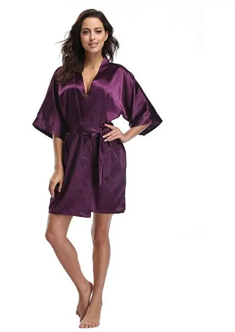 4XL.Women's Satin Wedding Kimono Bride Robe.Sleepwear Bridesmaid Robes Pajamas Bathrobe Nightgown Spa Bridal Robes Dressing Gown