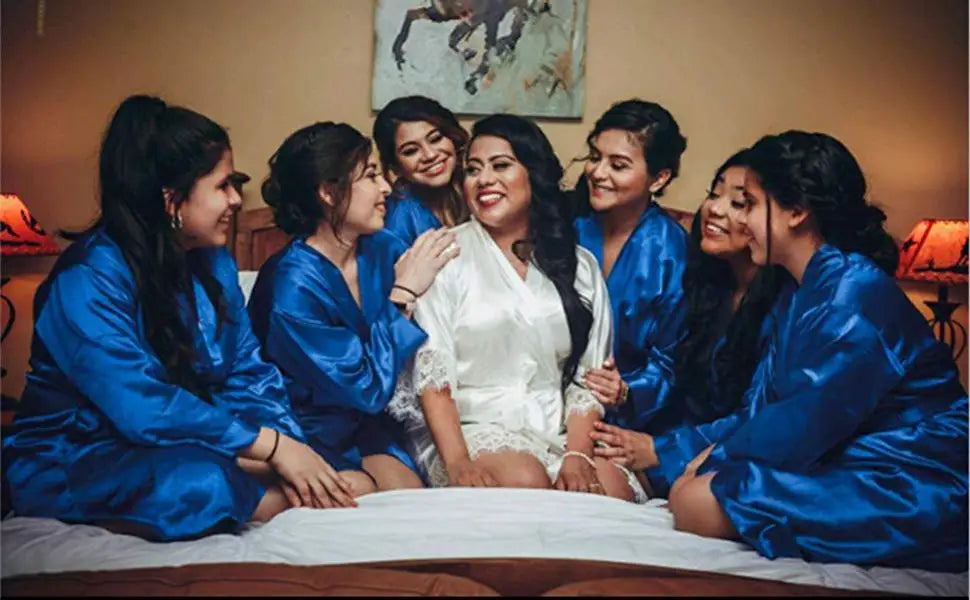 4XL.Women's Satin Wedding Kimono Bride Robe.Sleepwear Bridesmaid Robes Pajamas Bathrobe Nightgown Spa Bridal Robes Dressing Gown