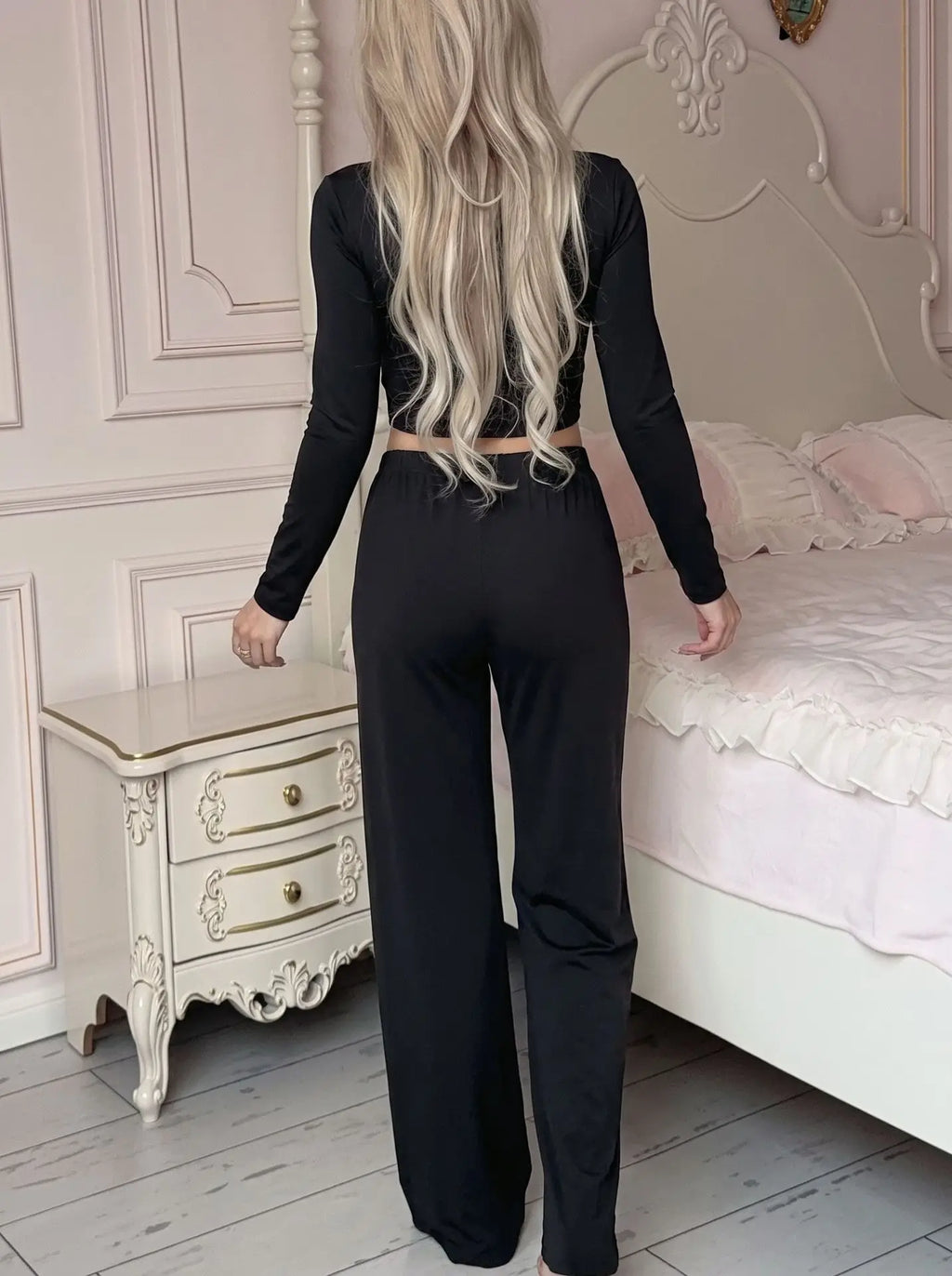 Autumn and Winter Cotton Women's Long-Sleeve and Long-Pants Casual Set, Soft, Comfortable, Stretchy Pajamas and Loungewear