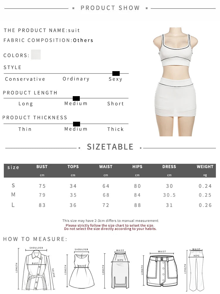 Nibber Skinny Ribbed 2 Piece Set Women Black String Backless Tank Tops+Side Split Shorts Skirt 2025 Summer Trend Matching Suits