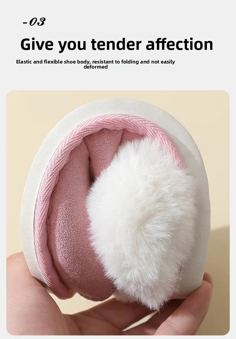 Winter Suede Fur Slippers Women Thick Sole Anti Slip Warm Indoor House Shoes