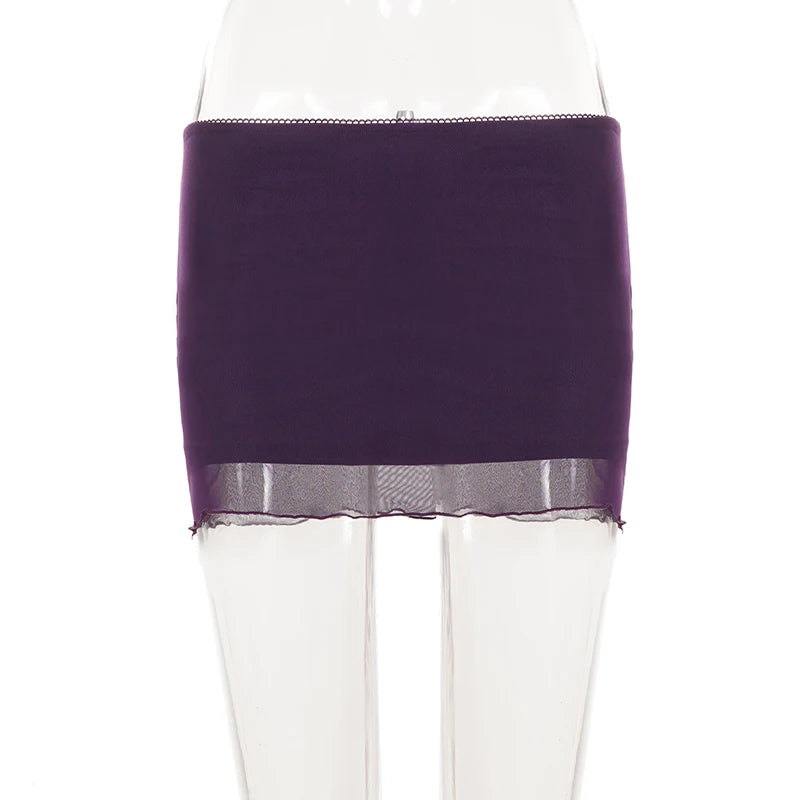 Lace Trim Mini Skirt