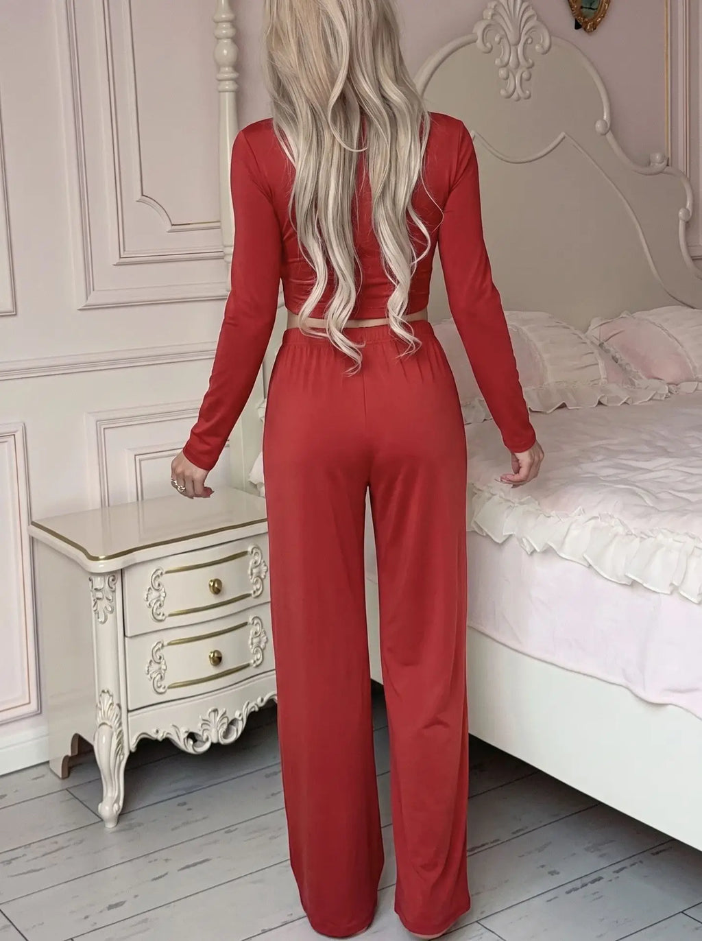Autumn and Winter Cotton Women's Long-Sleeve and Long-Pants Casual Set, Soft, Comfortable, Stretchy Pajamas and Loungewear