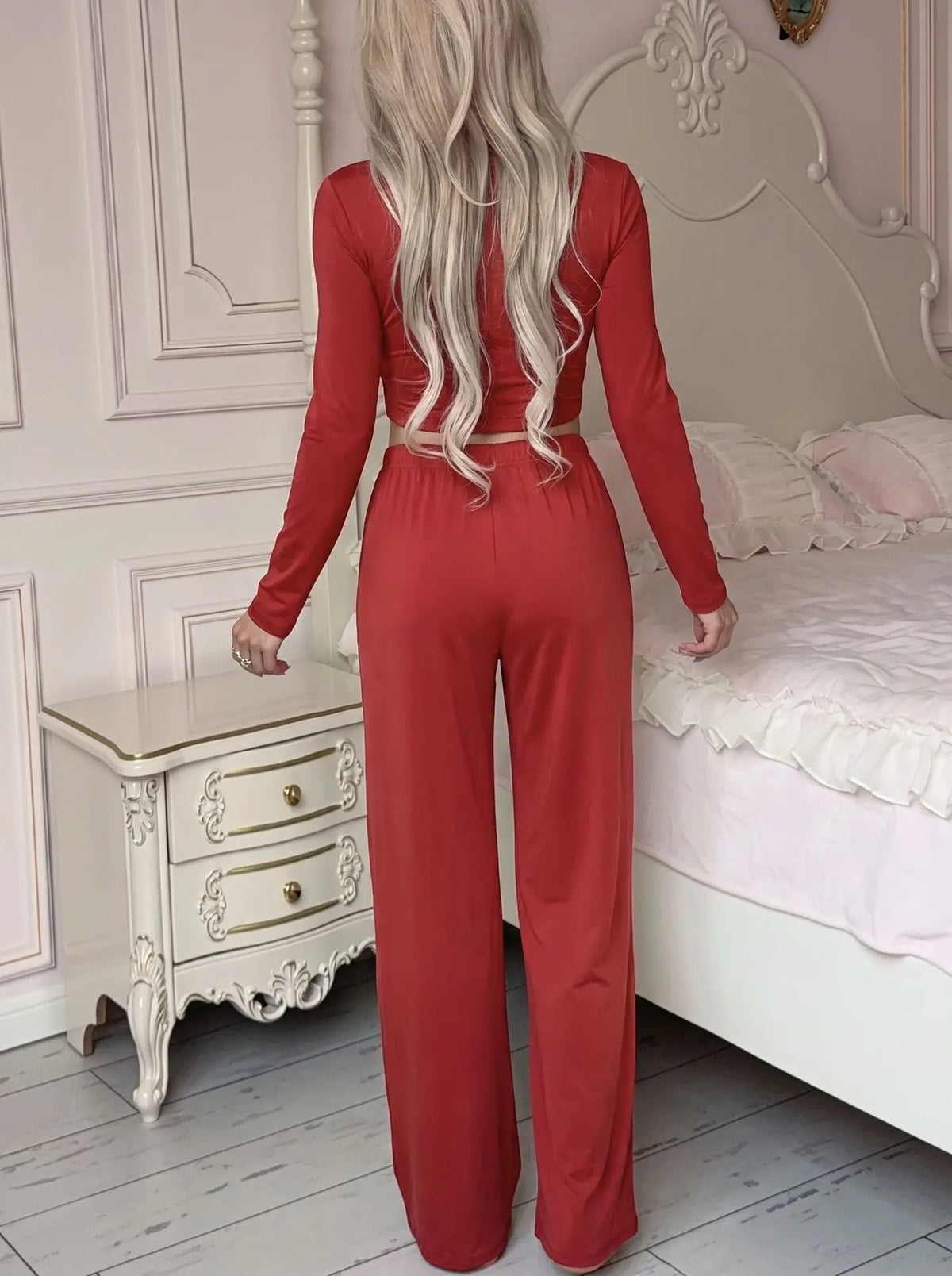 Autumn and Winter Cotton Women's Long-Sleeve and Long-Pants Casual Set, Soft, Comfortable, Stretchy Pajamas and Loungewear