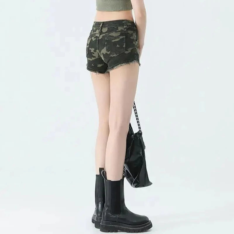 Camouflage Denim Shorts